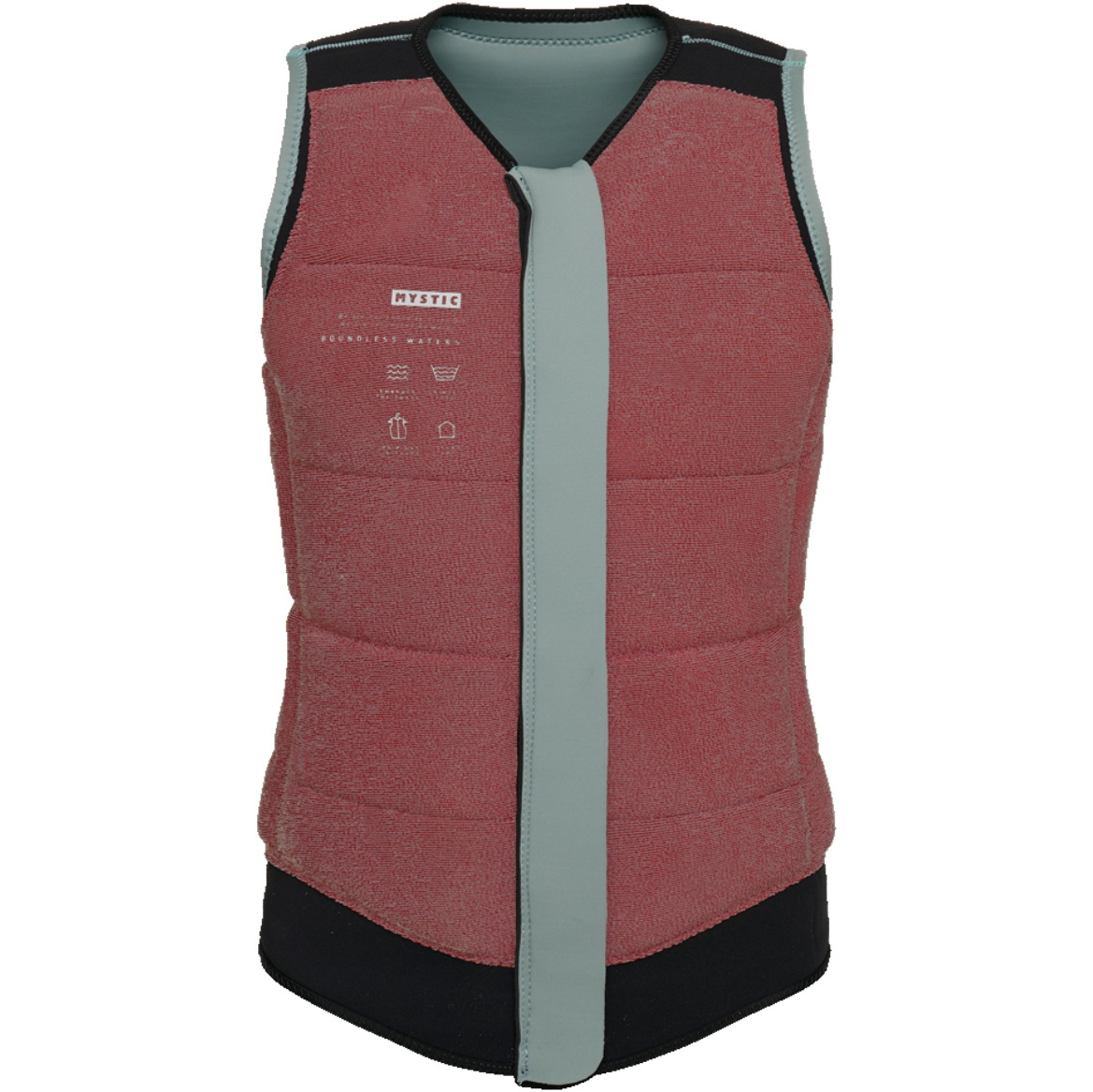 2026 Mystic Mens Renegade Front Zip Wake Impact Vest 35005.260155 - Tidal Blue